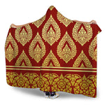 Traditional Thai Pattern Print Hooded Blanket