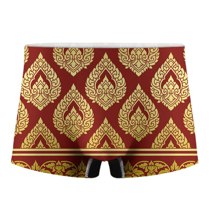 Traditional Thai Pattern Print Men's Boxer Briefs