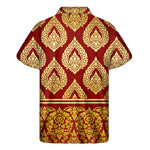 Traditional Thai Pattern Print Men's Short Sleeve Shirt