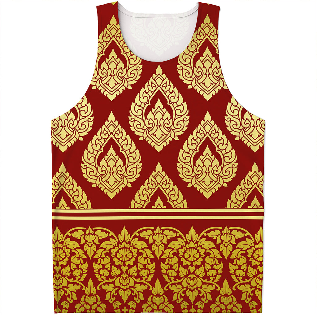 Traditional Thai Pattern Print Men's Tank Top