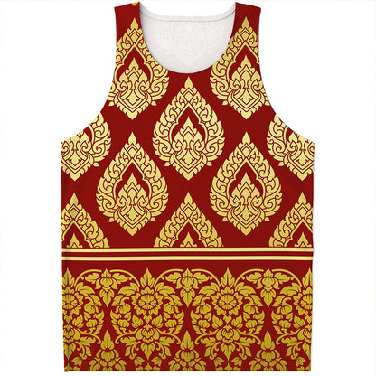 Traditional Thai Pattern Print Men's Tank Top