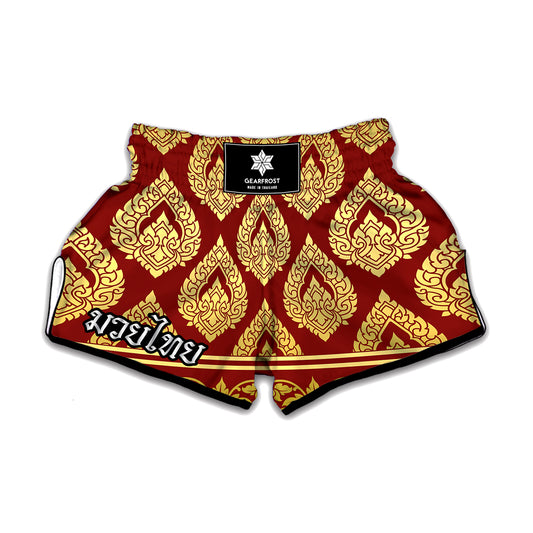 Traditional Thai Pattern Print Muay Thai Boxing Shorts