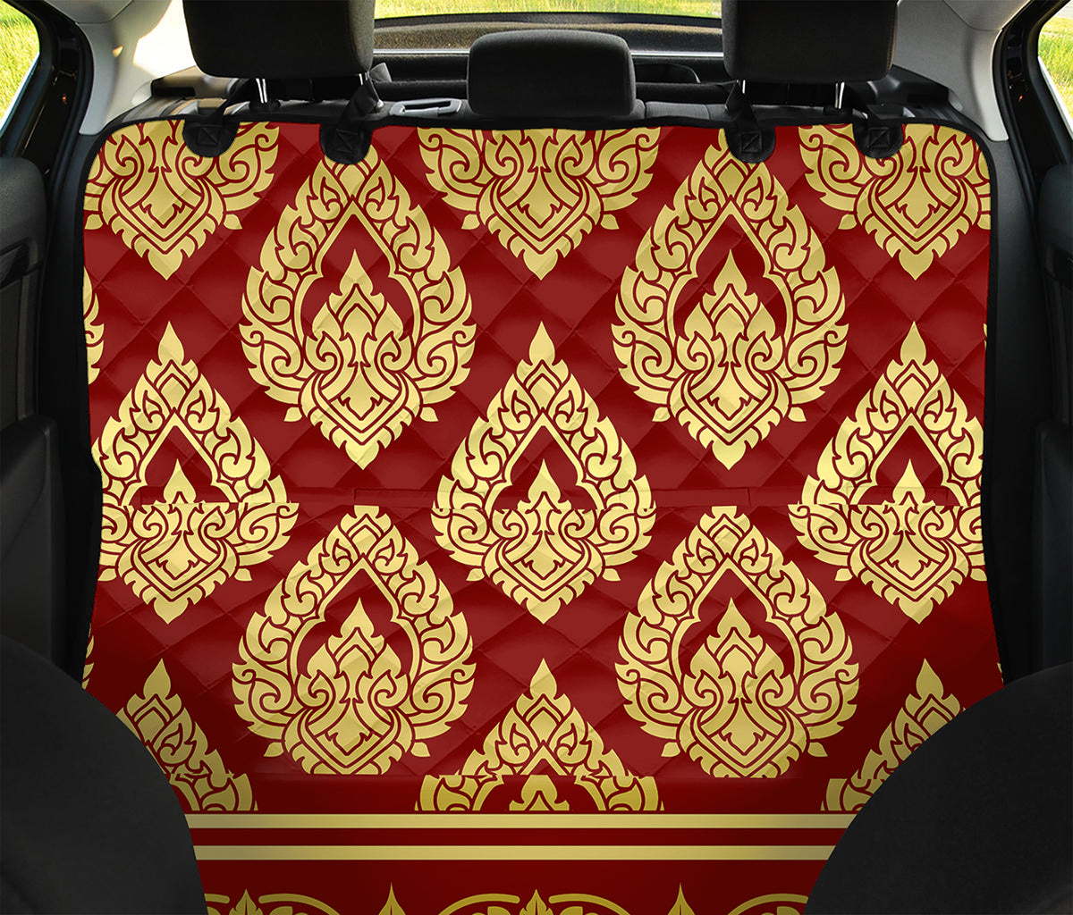 Traditional Thai Pattern Print Pet Car Back Seat Cover