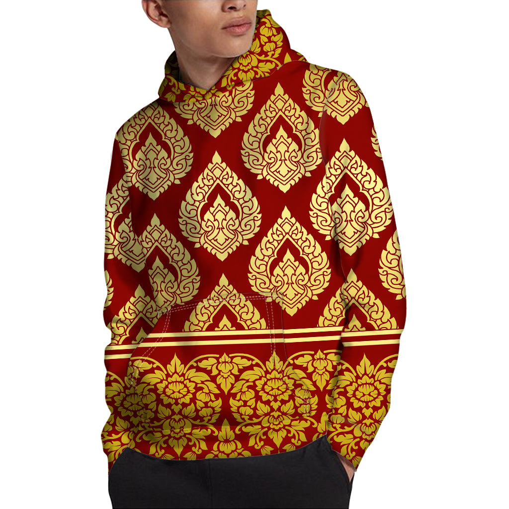 Traditional Thai Pattern Print Pullover Hoodie