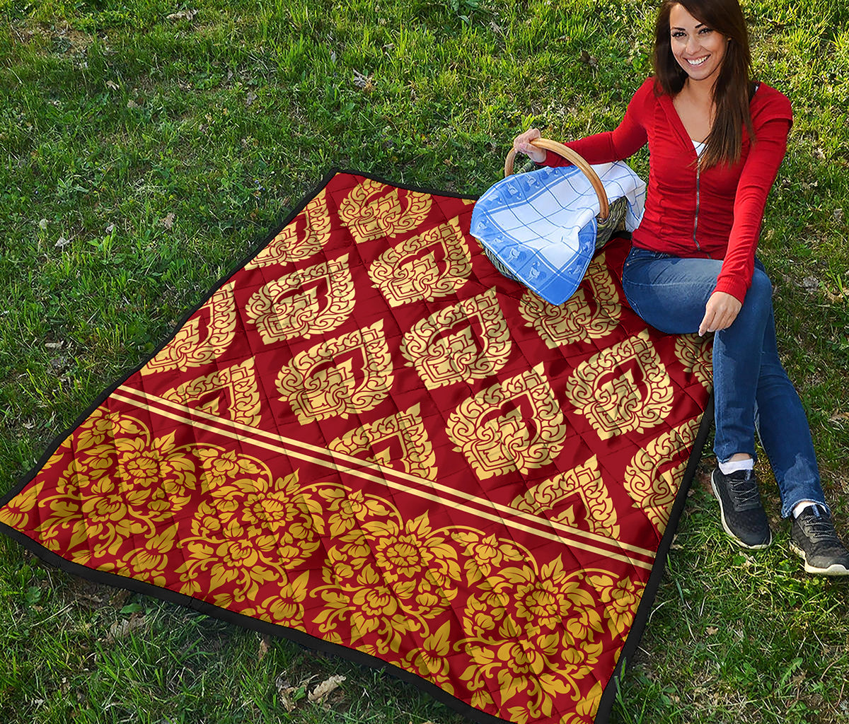 Traditional Thai Pattern Print Quilt