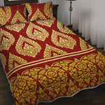 Traditional Thai Pattern Print Quilt Bed Set