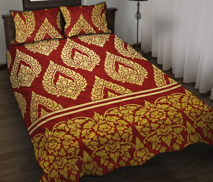 Traditional Thai Pattern Print Quilt Bed Set