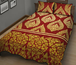 Traditional Thai Pattern Print Quilt Bed Set