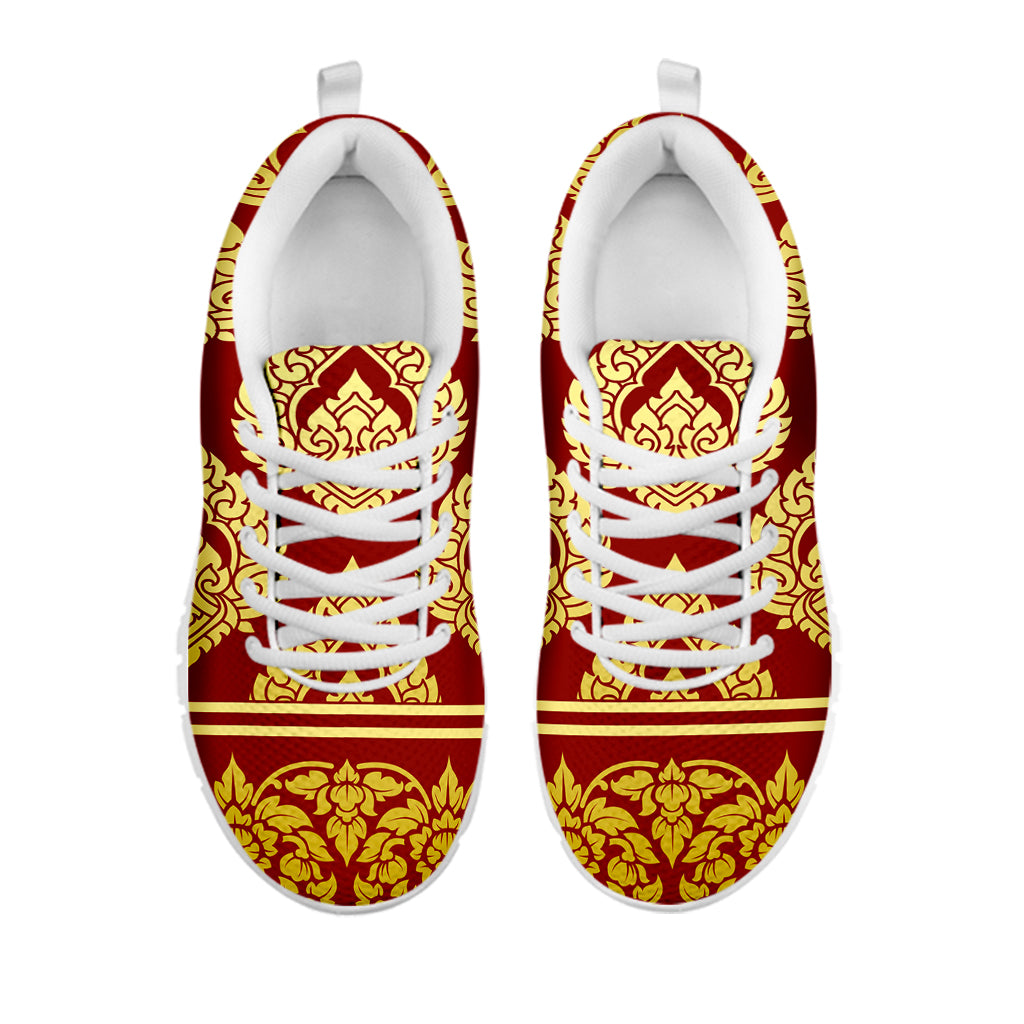 Traditional Thai Pattern Print White Sneakers