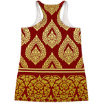 Traditional Thai Pattern Print Women's Racerback Tank Top