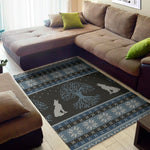 Tree Of Life And Howling Wolves Print Area Rug