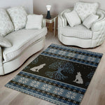 Tree Of Life And Howling Wolves Print Area Rug
