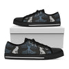 Tree Of Life And Howling Wolves Print Black Low Top Shoes 