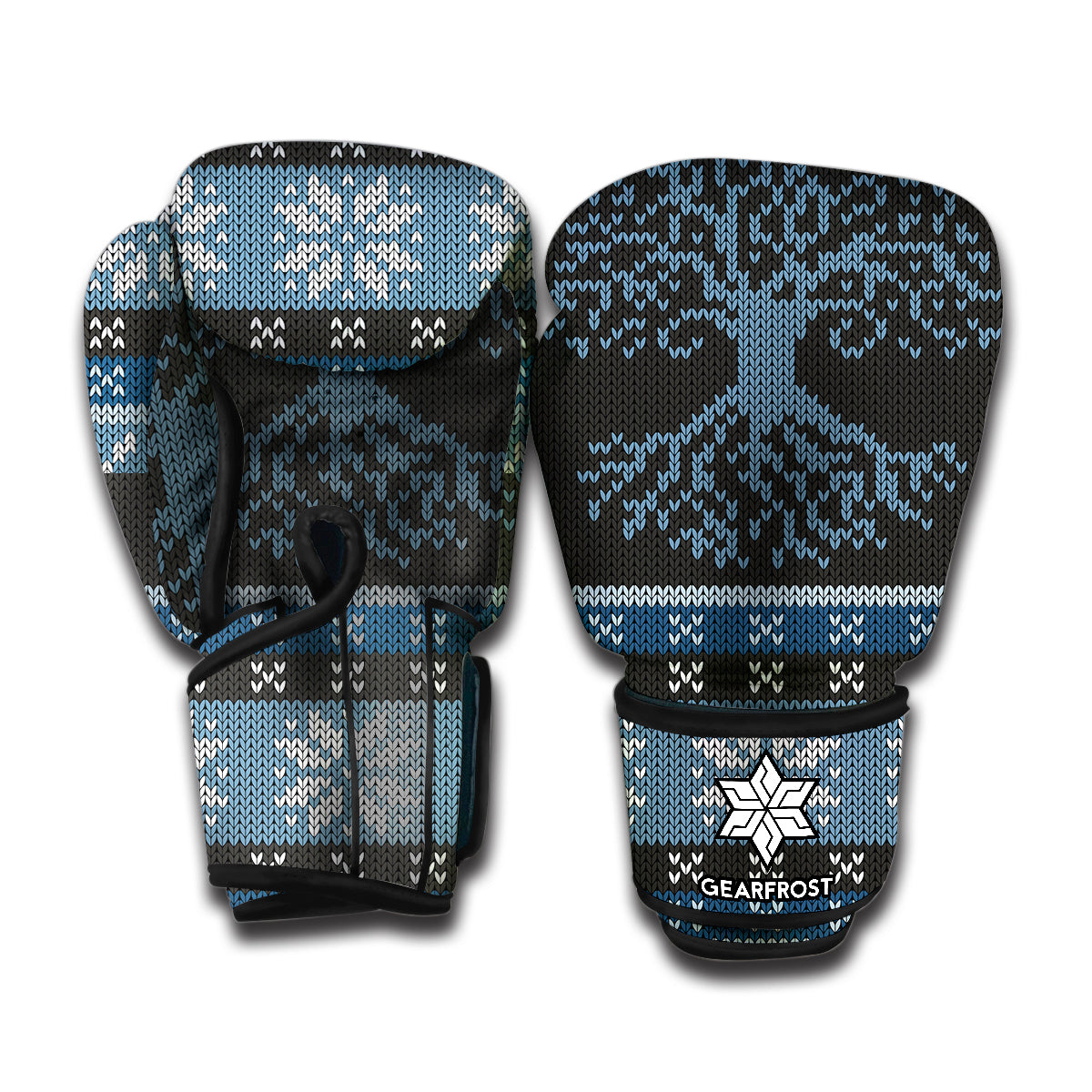Tree Of Life And Howling Wolves Print Boxing Gloves