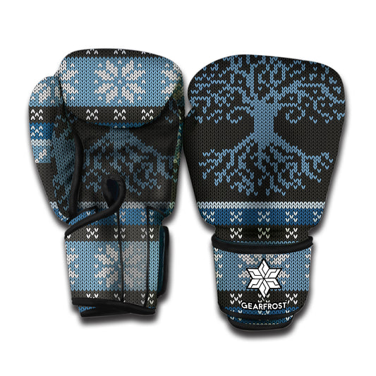 Tree Of Life And Howling Wolves Print Boxing Gloves