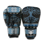 Tree Of Life And Howling Wolves Print Boxing Gloves