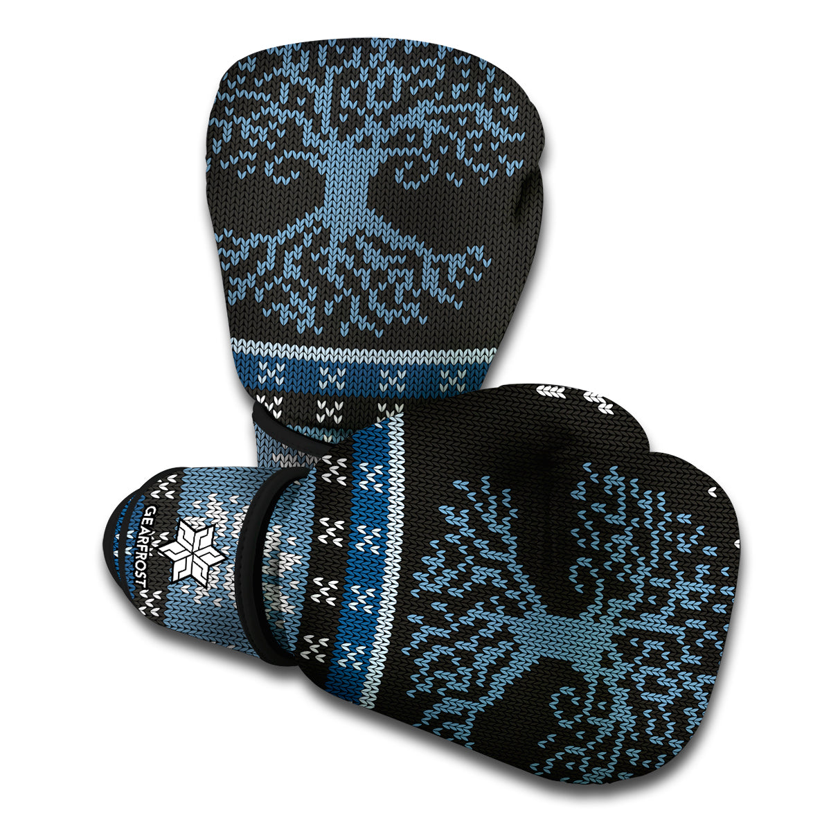 Tree Of Life And Howling Wolves Print Boxing Gloves