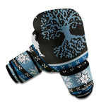 Tree Of Life And Howling Wolves Print Boxing Gloves