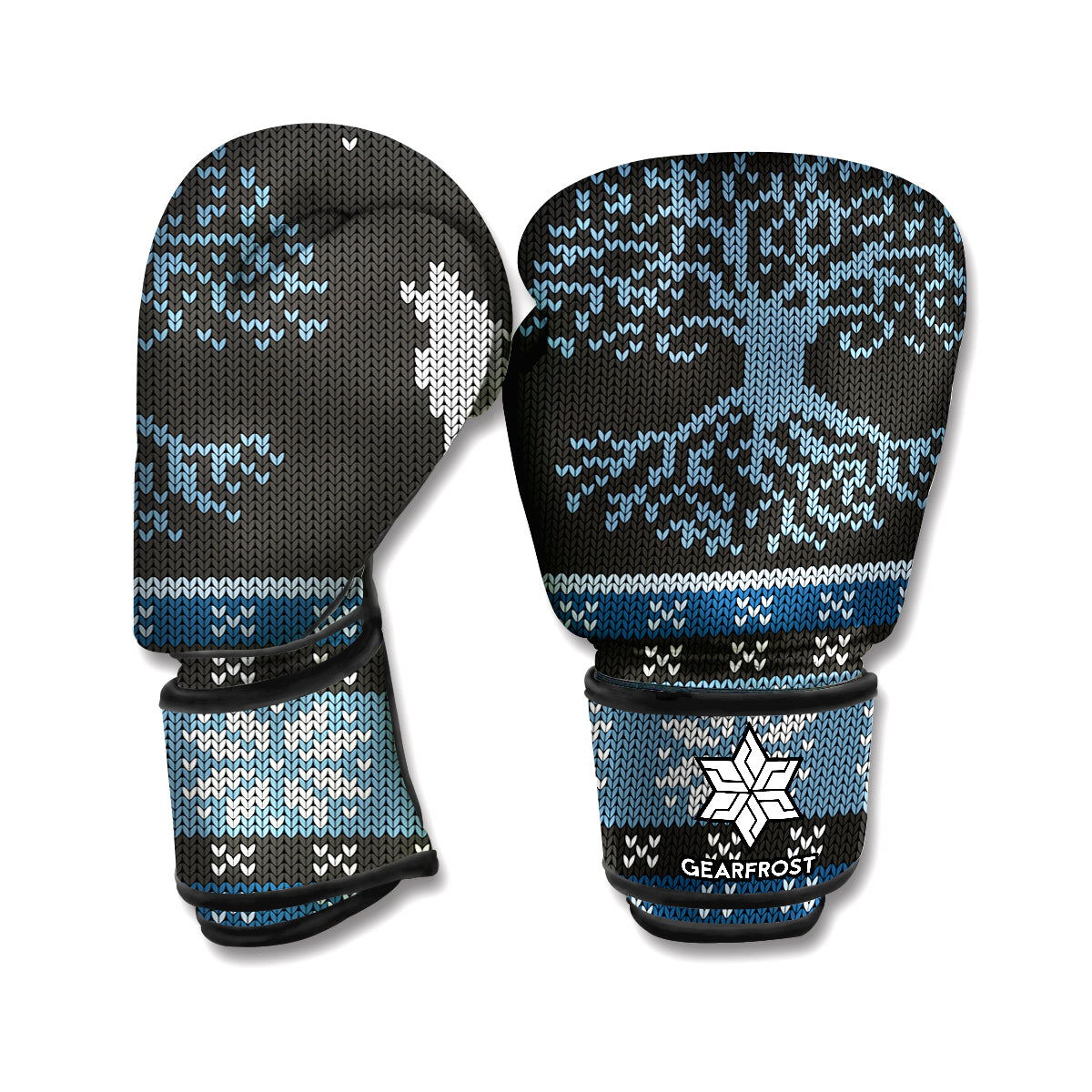 Tree Of Life And Howling Wolves Print Boxing Gloves