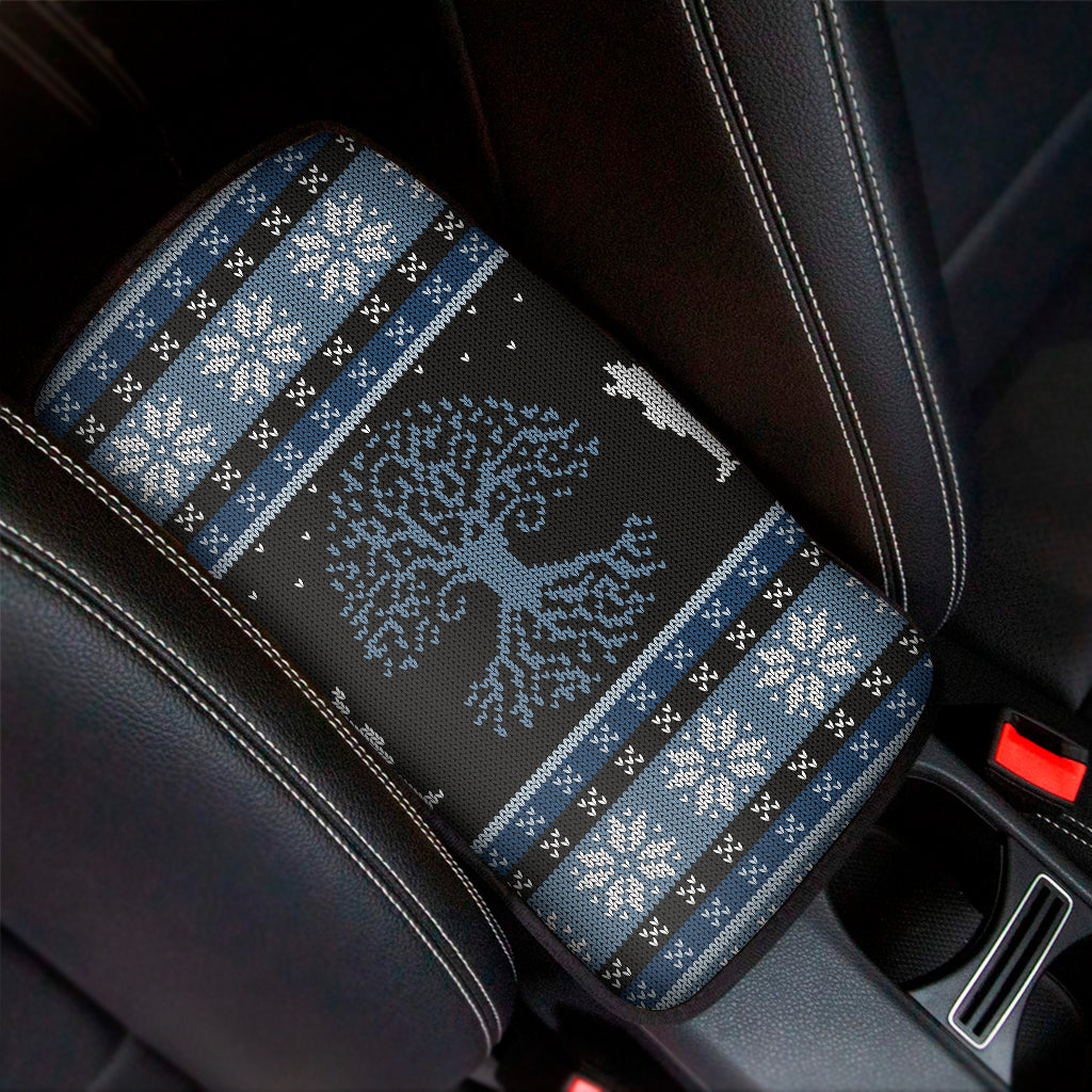 Tree Of Life And Howling Wolves Print Car Center Console Cover