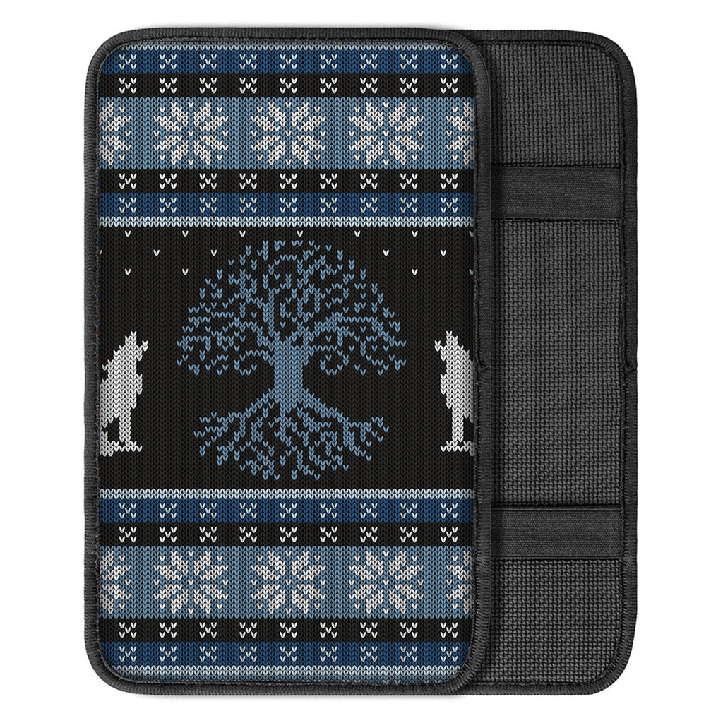 Tree Of Life And Howling Wolves Print Car Center Console Cover