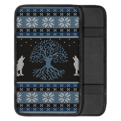 Tree Of Life And Howling Wolves Print Car Center Console Cover