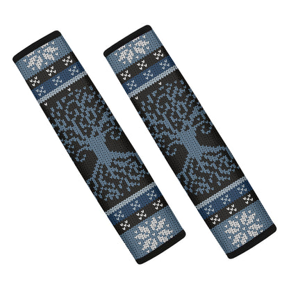 Tree Of Life And Howling Wolves Print Car Seat Belt Covers