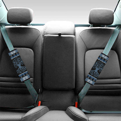 Tree Of Life And Howling Wolves Print Car Seat Belt Covers