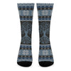 Tree Of Life And Howling Wolves Print Crew Socks