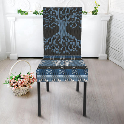 Tree Of Life And Howling Wolves Print Dining Chair Slipcover