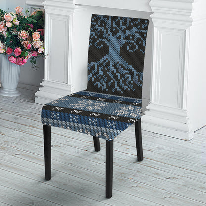 Tree Of Life And Howling Wolves Print Dining Chair Slipcover
