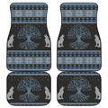Tree Of Life And Howling Wolves Print Front and Back Car Floor Mats