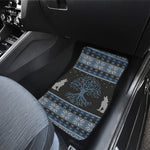 Tree Of Life And Howling Wolves Print Front and Back Car Floor Mats