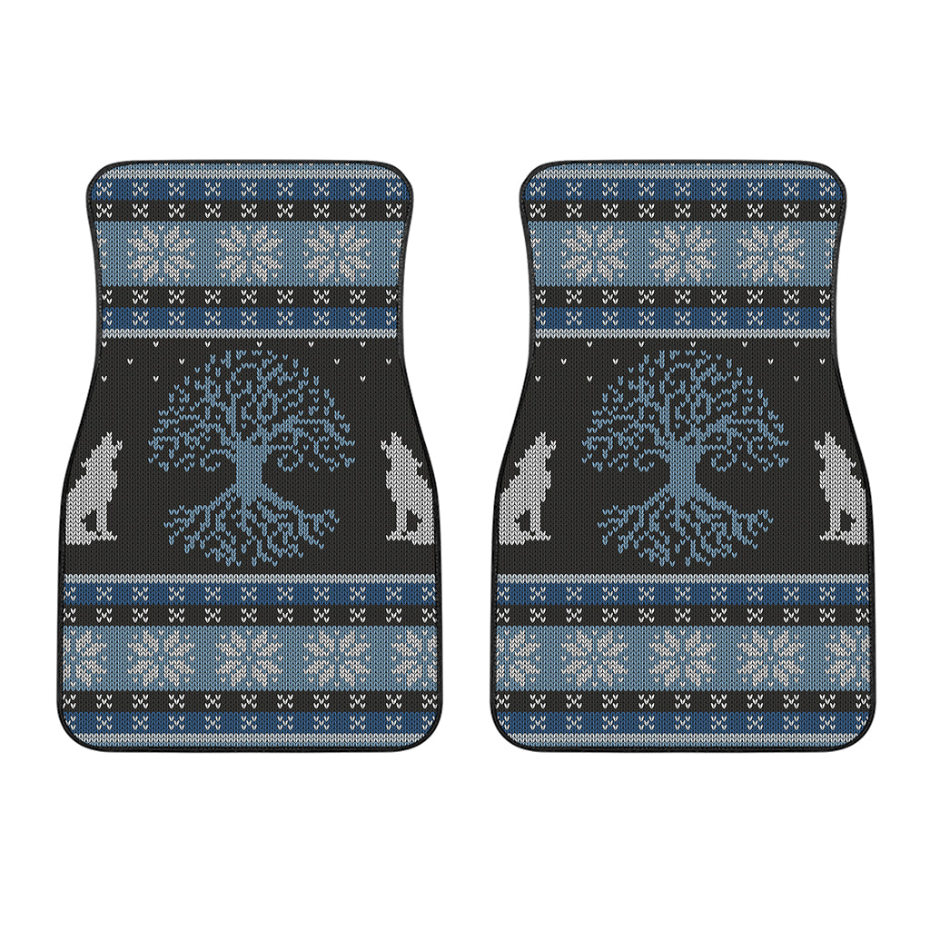 Tree Of Life And Howling Wolves Print Front Car Floor Mats