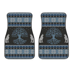Tree Of Life And Howling Wolves Print Front Car Floor Mats