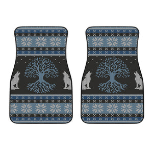 Tree Of Life And Howling Wolves Print Front Car Floor Mats