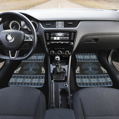 Tree Of Life And Howling Wolves Print Front Car Floor Mats