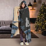 Tree Of Life And Howling Wolves Print Hooded Blanket