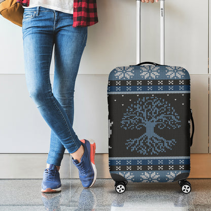 Tree Of Life And Howling Wolves Print Luggage Cover