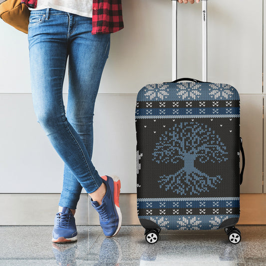 Tree Of Life And Howling Wolves Print Luggage Cover