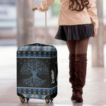 Tree Of Life And Howling Wolves Print Luggage Cover