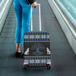 Tree Of Life And Howling Wolves Print Luggage Cover