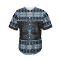 Tree Of Life And Howling Wolves Print Men's Baseball Jersey
