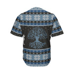 Tree Of Life And Howling Wolves Print Men's Baseball Jersey
