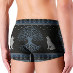 Tree Of Life And Howling Wolves Print Men's Boxer Briefs