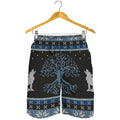Tree Of Life And Howling Wolves Print Men's Shorts