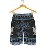 Tree Of Life And Howling Wolves Print Men's Shorts