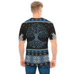 Tree Of Life And Howling Wolves Print Men's T-Shirt