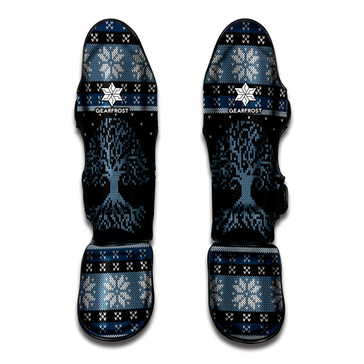 Tree Of Life And Howling Wolves Print Muay Thai Shin Guard