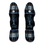 Tree Of Life And Howling Wolves Print Muay Thai Shin Guard